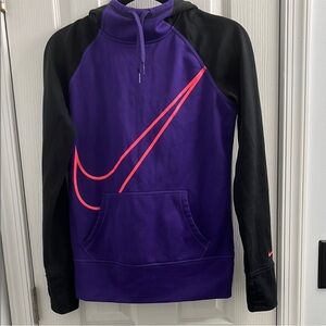Nike therma fit hoodie warm sweatshirt purple/hot pink/black